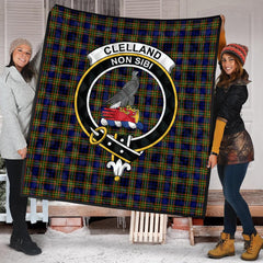 Clelland Modern Tartan Crest Quilt