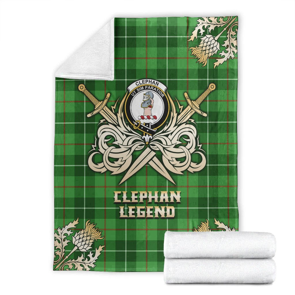 Clephan Tartan Gold Courage Symbol Blanket