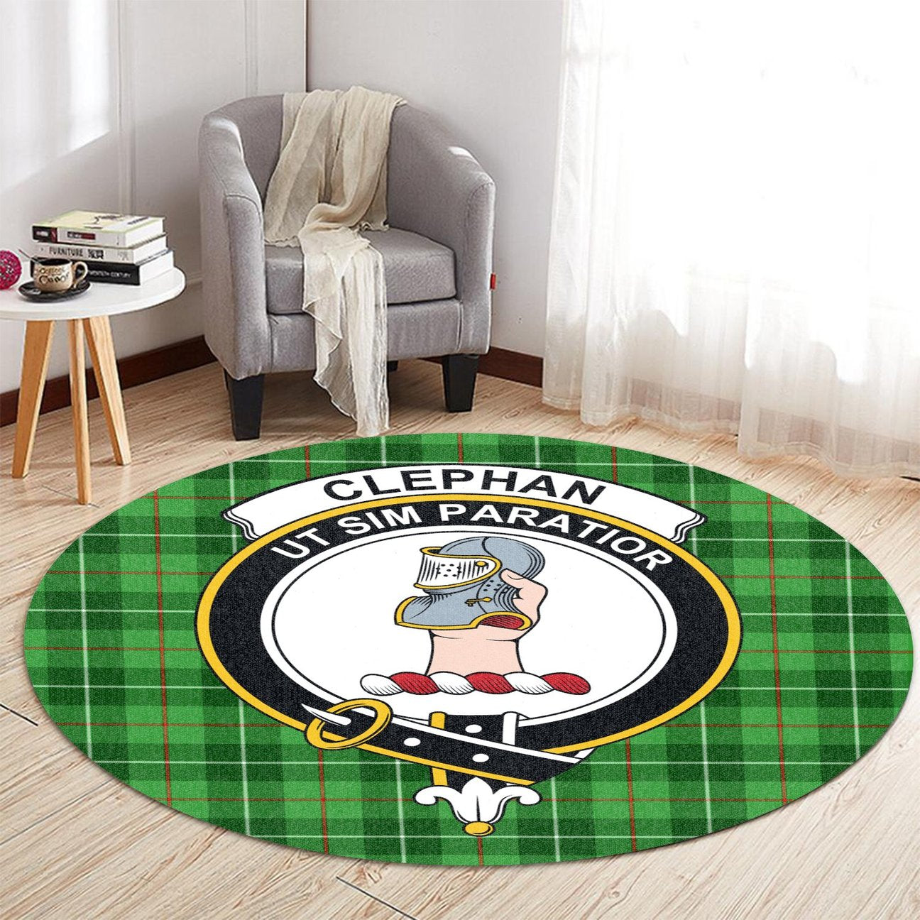 Clephan Tartan Crest Round Rug