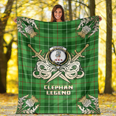 Clephan Tartan Gold Courage Symbol Blanket