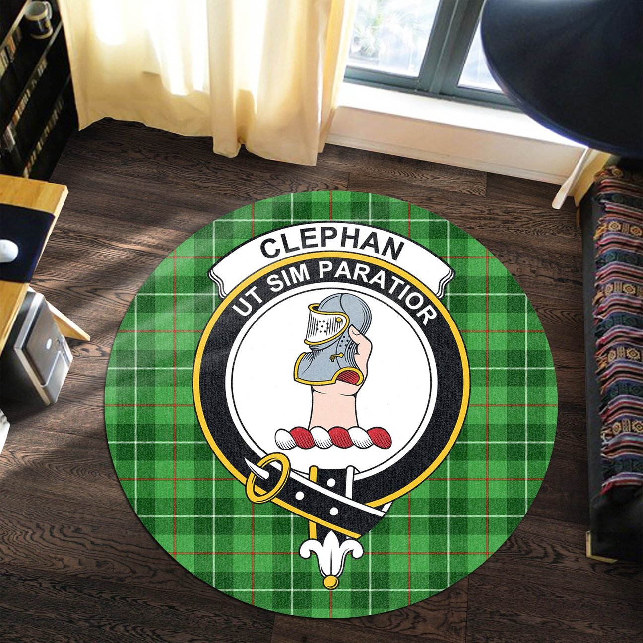 Clephan Tartan Crest Round Rug