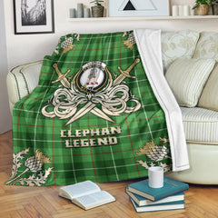 Clephan Tartan Gold Courage Symbol Blanket