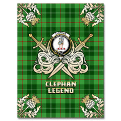 Clephan Tartan Gold Courage Symbol Blanket