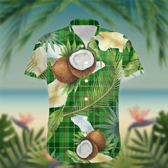 Clephane (or Clephan) Tartan Hawaiian Shirt Hibiscus, Coconut, Parrot, Pineapple - Tropical Garden Shirt