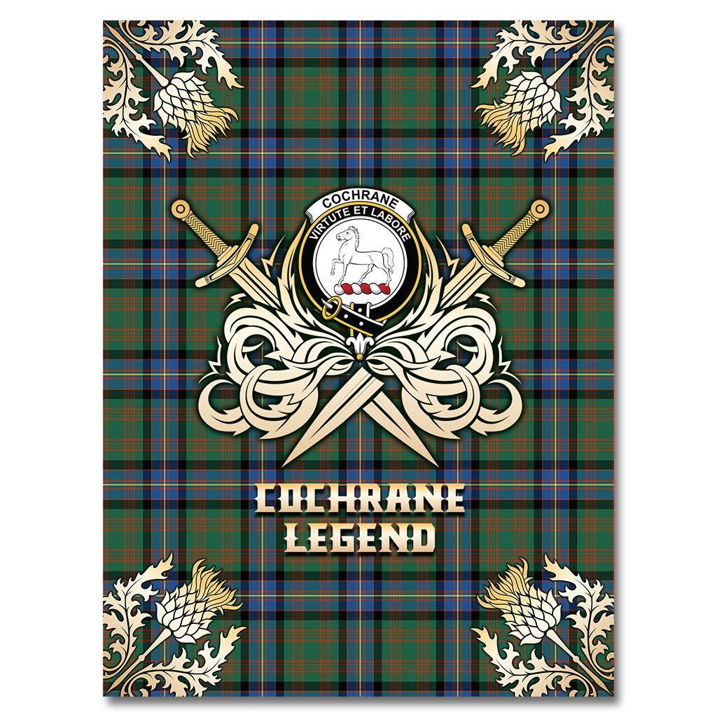 Cochrane Ancient Tartan Gold Courage Symbol Blanket