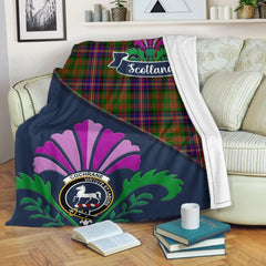 Cochrane Tartan Crest Premium Blanket - Thistle Style