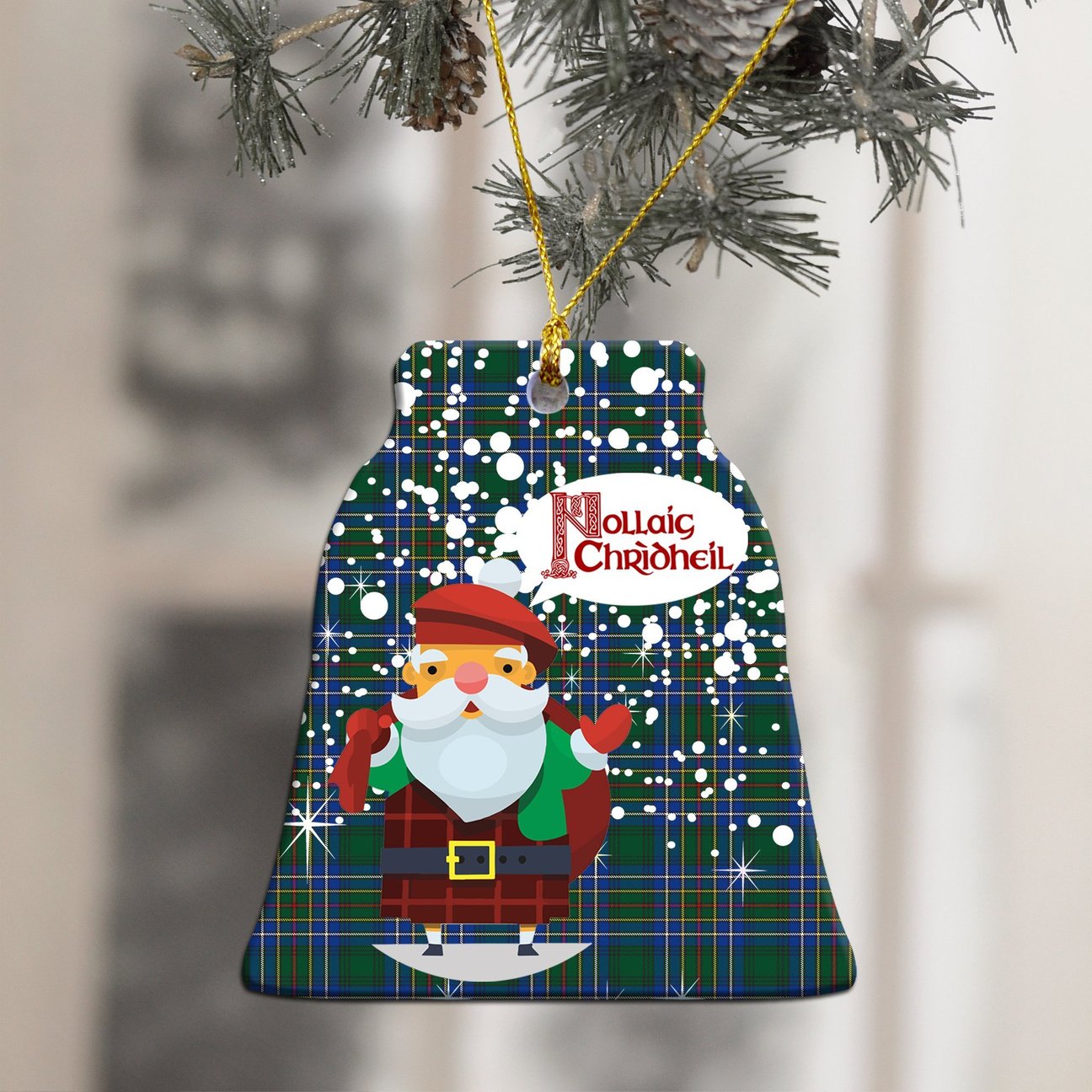 Cockburn Ancient Tartan Christmas Ceramic Ornament - Santa Style