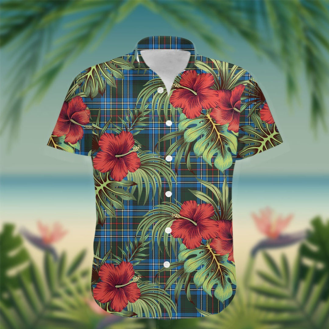 Cockburn Tartan Hawaiian Shirt Hibiscus, Coconut, Parrot, Pineapple - Tropical Garden Shirt