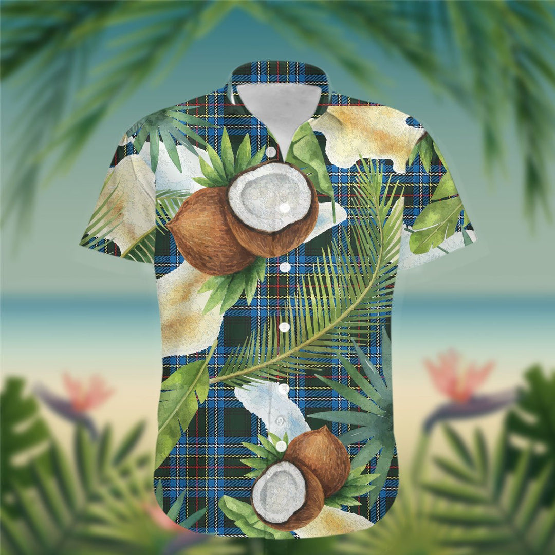 Cockburn Tartan Hawaiian Shirt Hibiscus, Coconut, Parrot, Pineapple - Tropical Garden Shirt