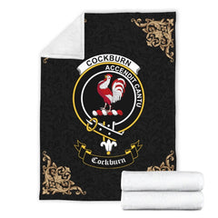 Cockburn Crest Tartan Premium Blanket Black