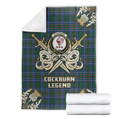Cockburn Ancient Tartan Gold Courage Symbol Blanket