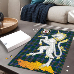 Cockburn Ancient Tartan Crest Unicorn Scotland Jigsaw Puzzles