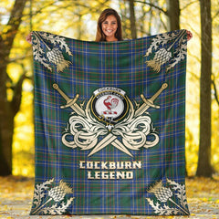 Cockburn Ancient Tartan Gold Courage Symbol Blanket