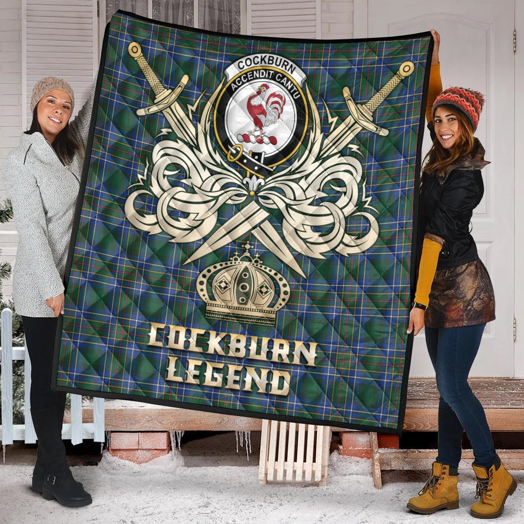 Cockburn Ancient Tartan Crest Legend Gold Royal Premium Quilt