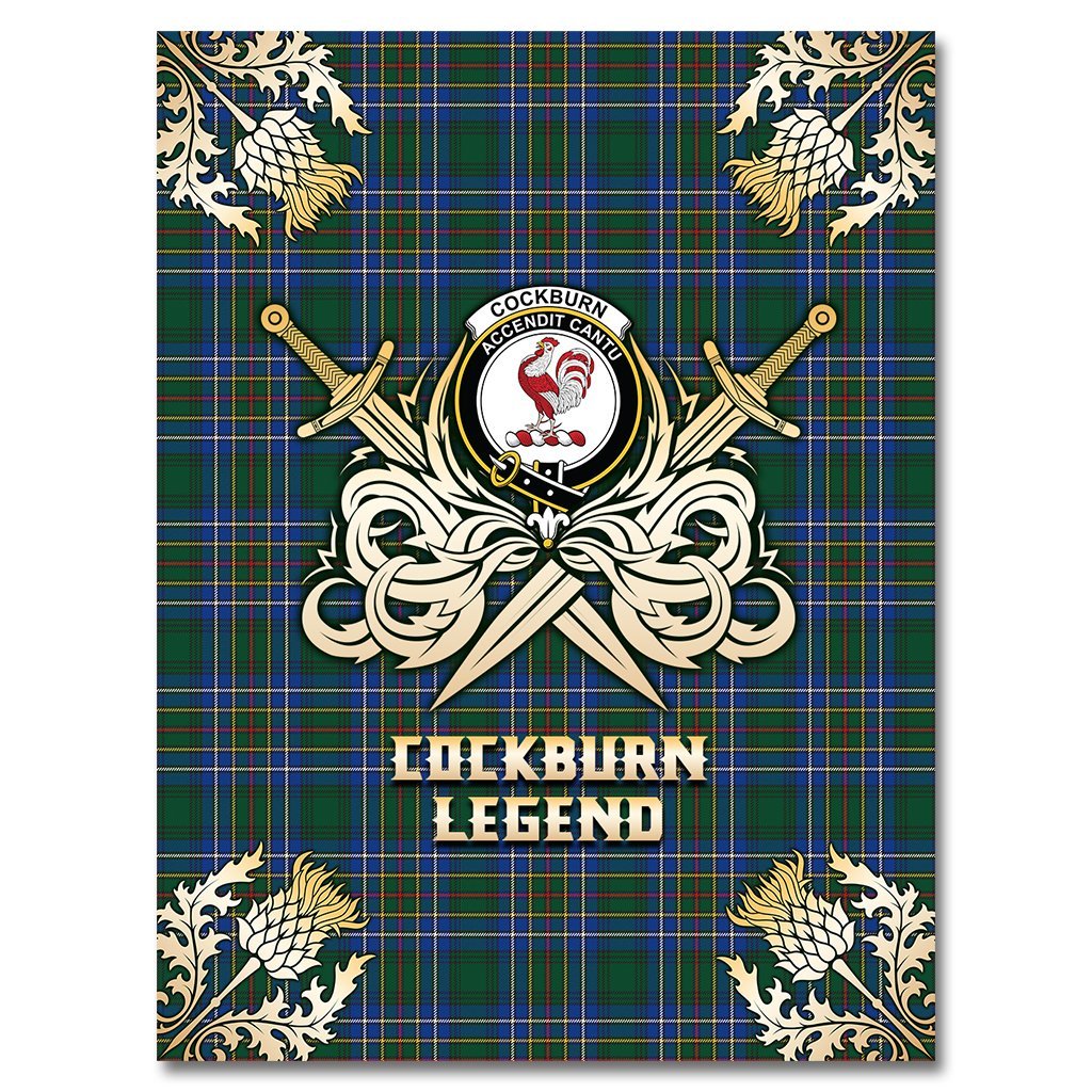 Cockburn Ancient Tartan Gold Courage Symbol Blanket
