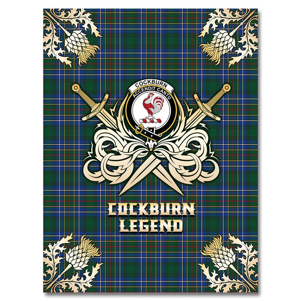 Cockburn Ancient Tartan Gold Courage Symbol Blanket