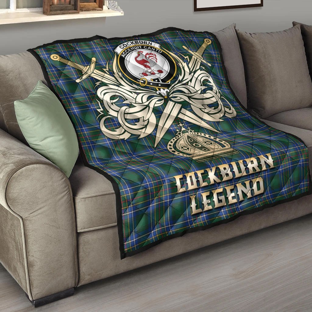 Cockburn Ancient Tartan Crest Legend Gold Royal Premium Quilt