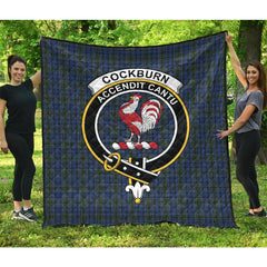 Cockburn Blue Tartan Crest Quilt