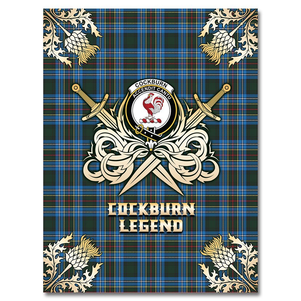 Cockburn Modern Tartan Gold Courage Symbol Blanket