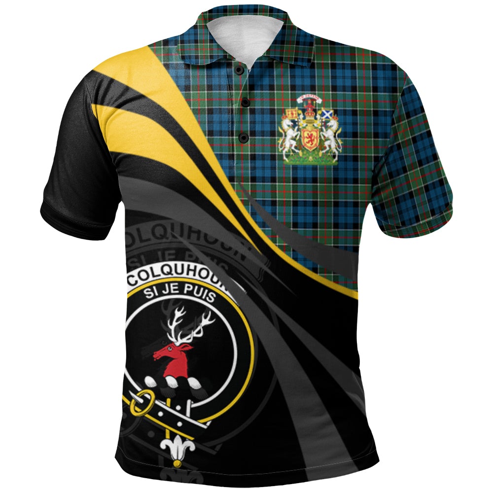 Colquhoun Ancient Tartan Polo Shirt - Royal Coat Of Arms Style
