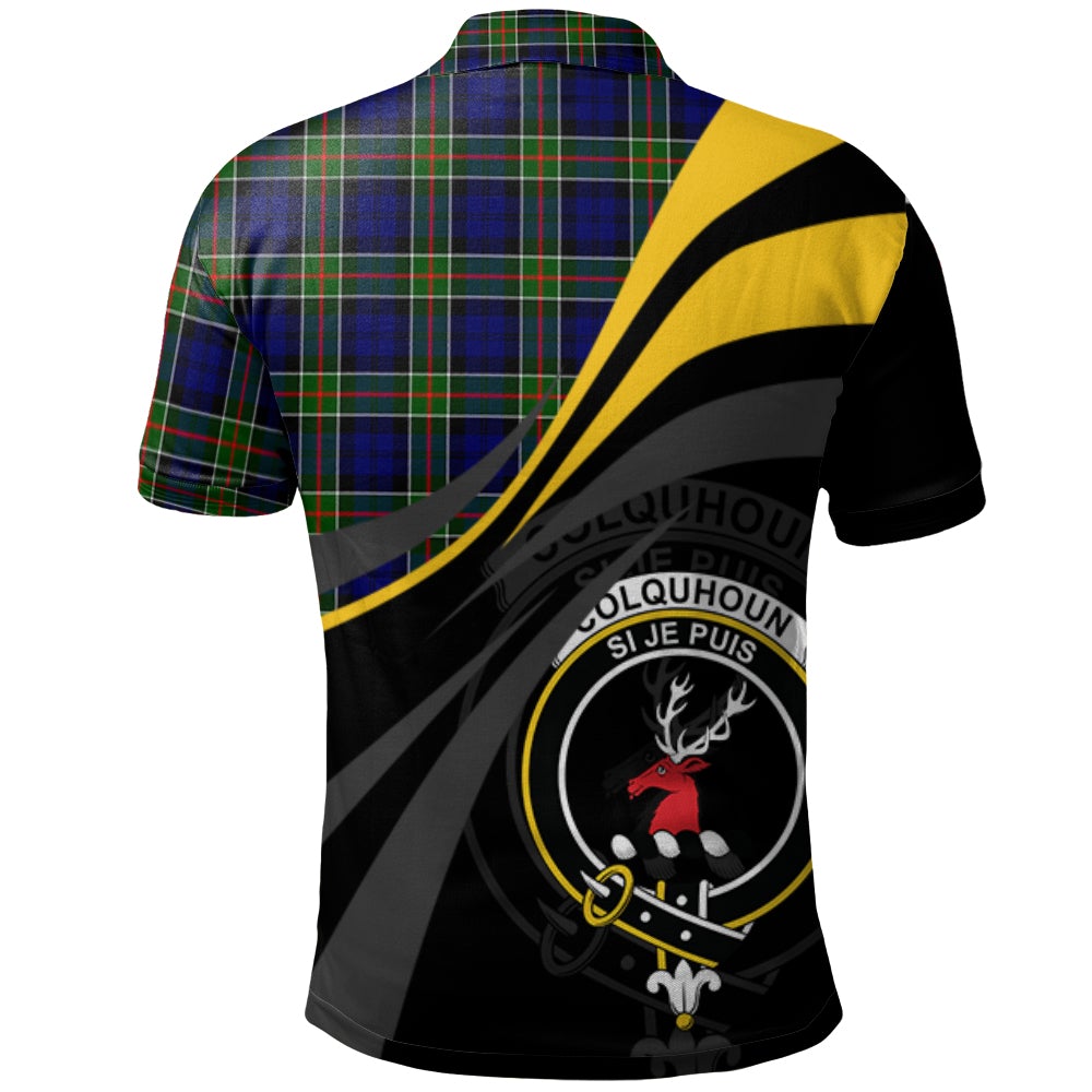 Colquhoun Modern Tartan Polo Shirt - Royal Coat Of Arms Style