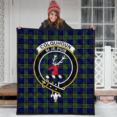 Colquhoun Modern Tartan Crest Quilt