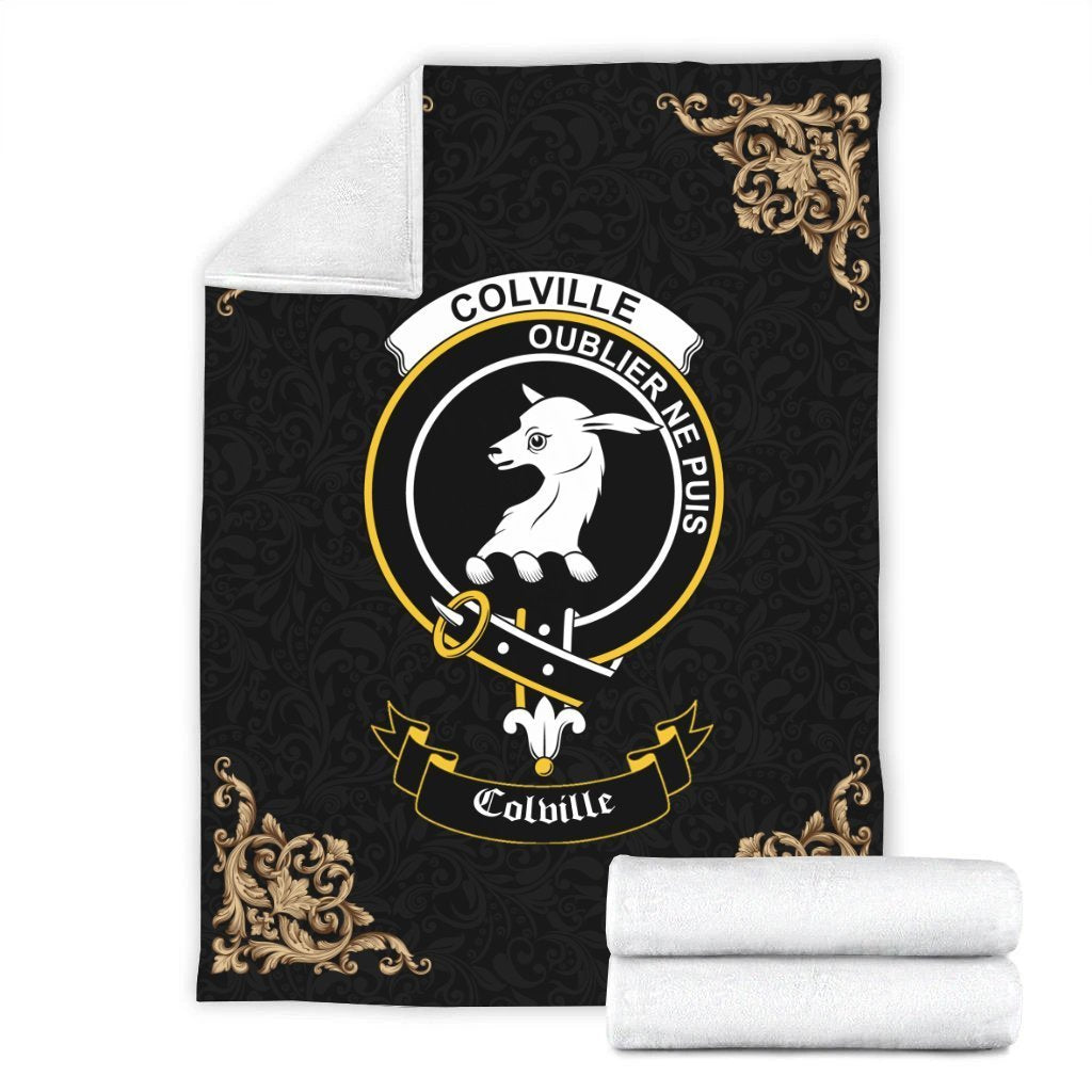 Colville Crest Tartan Premium Blanket Black