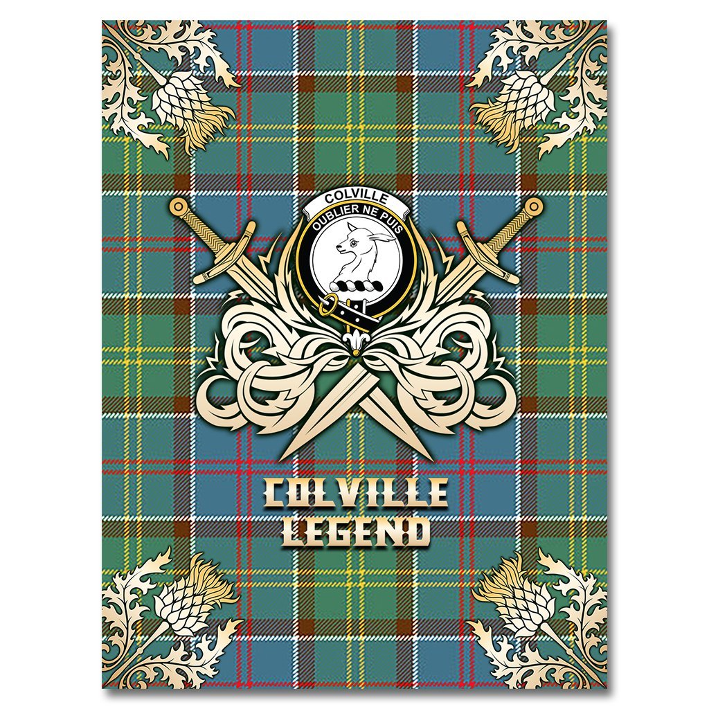 Colville Tartan Gold Courage Symbol Blanket