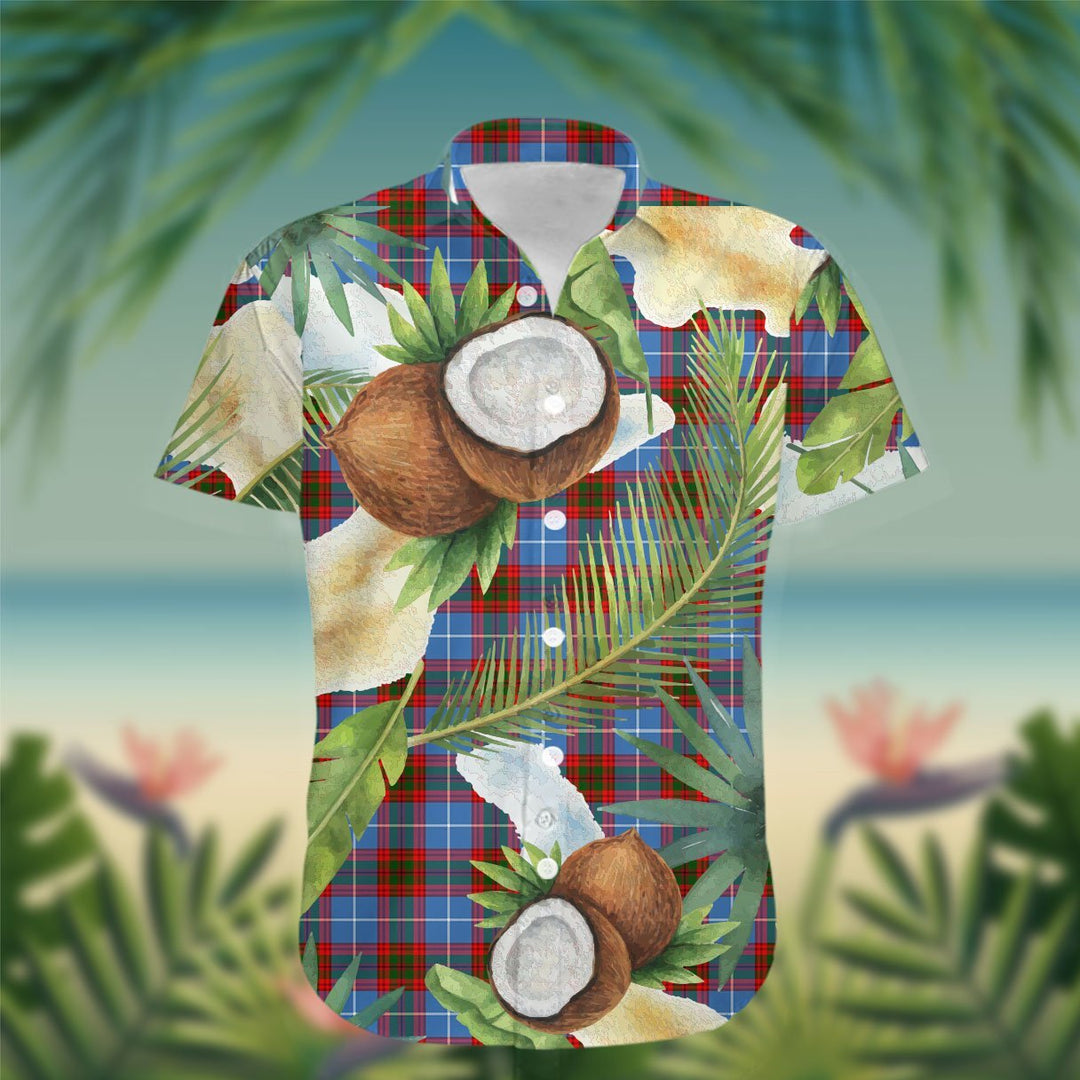 Congilton Tartan Hawaiian Shirt Hibiscus, Coconut, Parrot, Pineapple - Tropical Garden Shirt