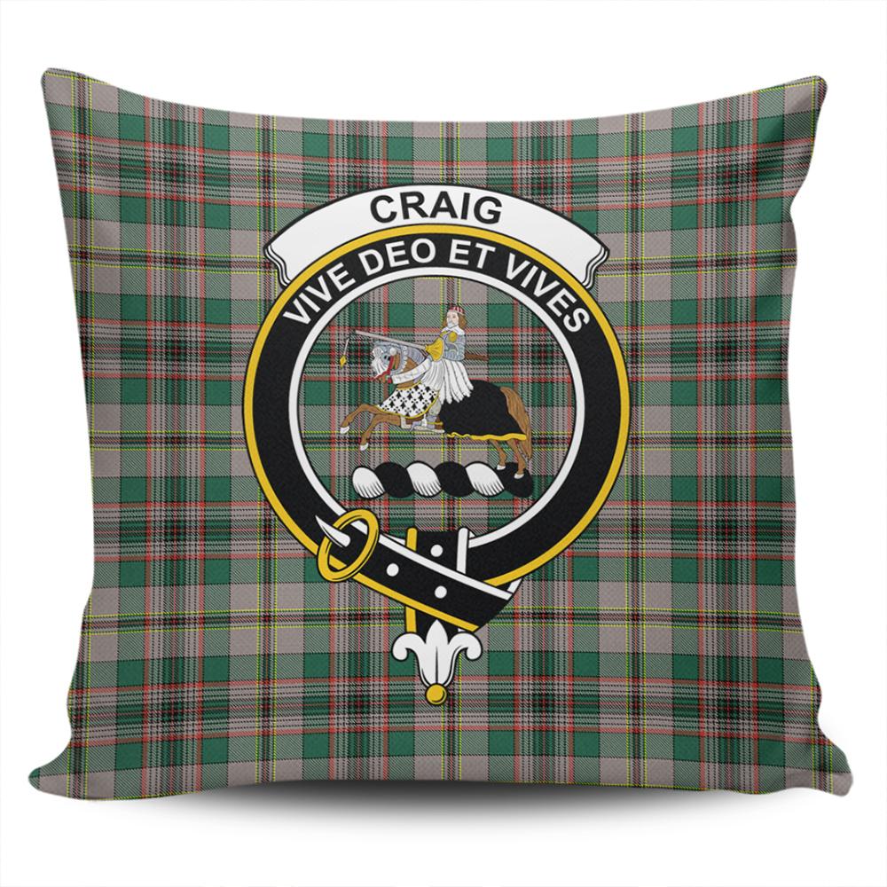 Scottish Craig Ancient Tartan Crest Pillow Cover - Tartan Cushion Cover
