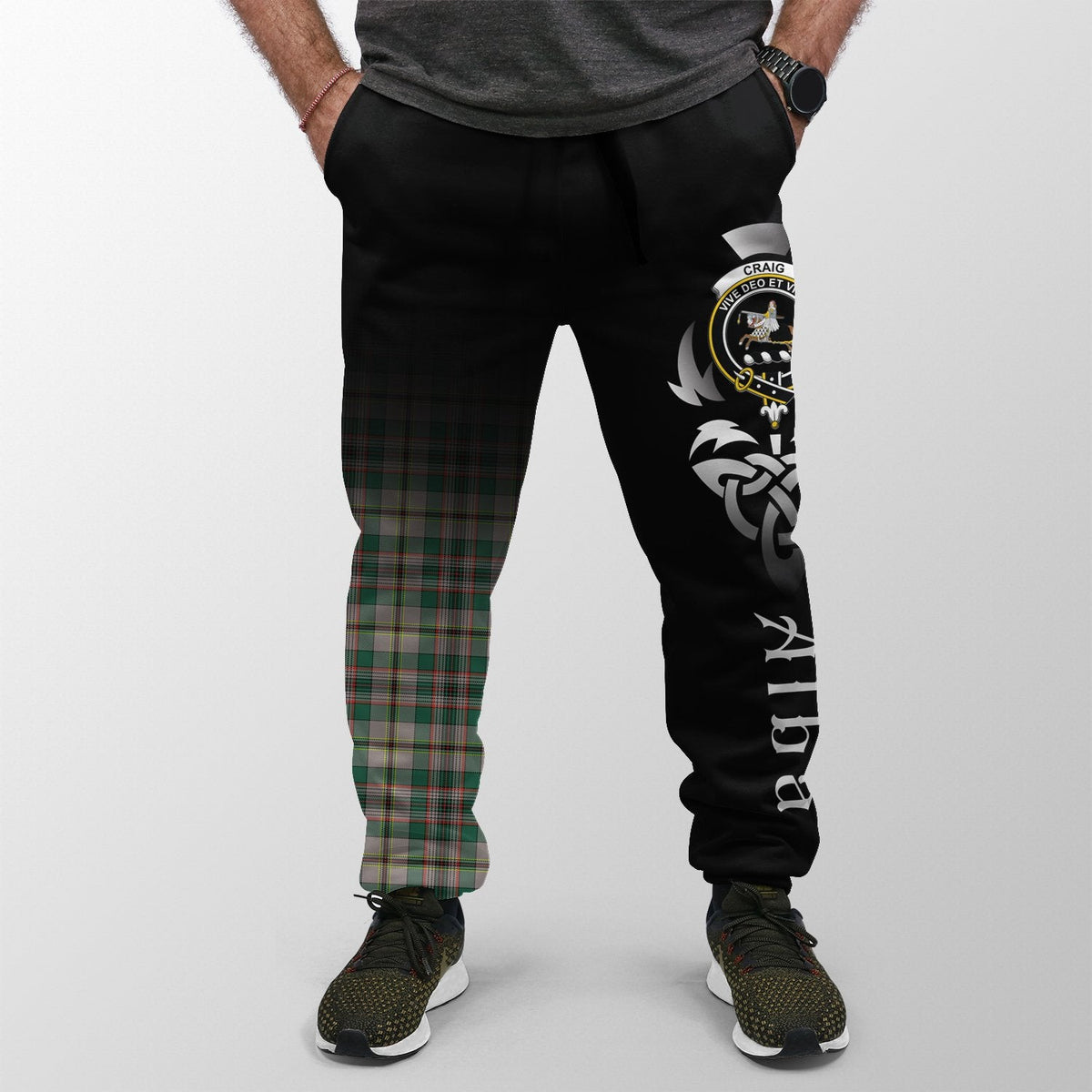 Craig Ancient Tartan Crest Jogger Sweatpants - Alba Celtic Style