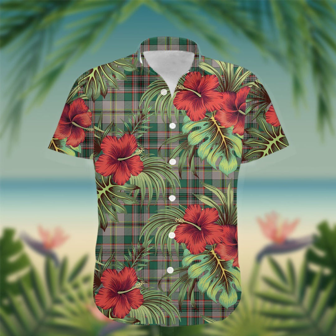 Craig Tartan Hawaiian Shirt Hibiscus, Coconut, Parrot, Pineapple - Tropical Garden Shirt