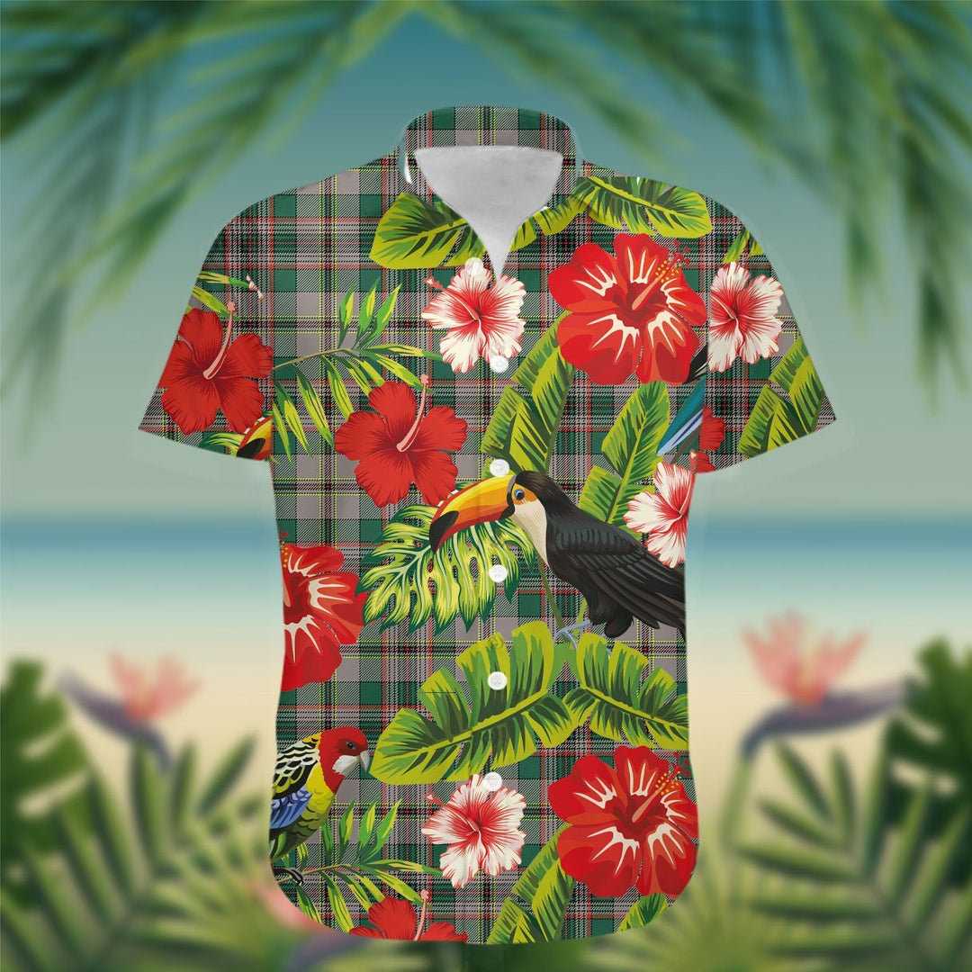 Craig Tartan Hawaiian Shirt Hibiscus, Coconut, Parrot, Pineapple - Tropical Garden Shirt