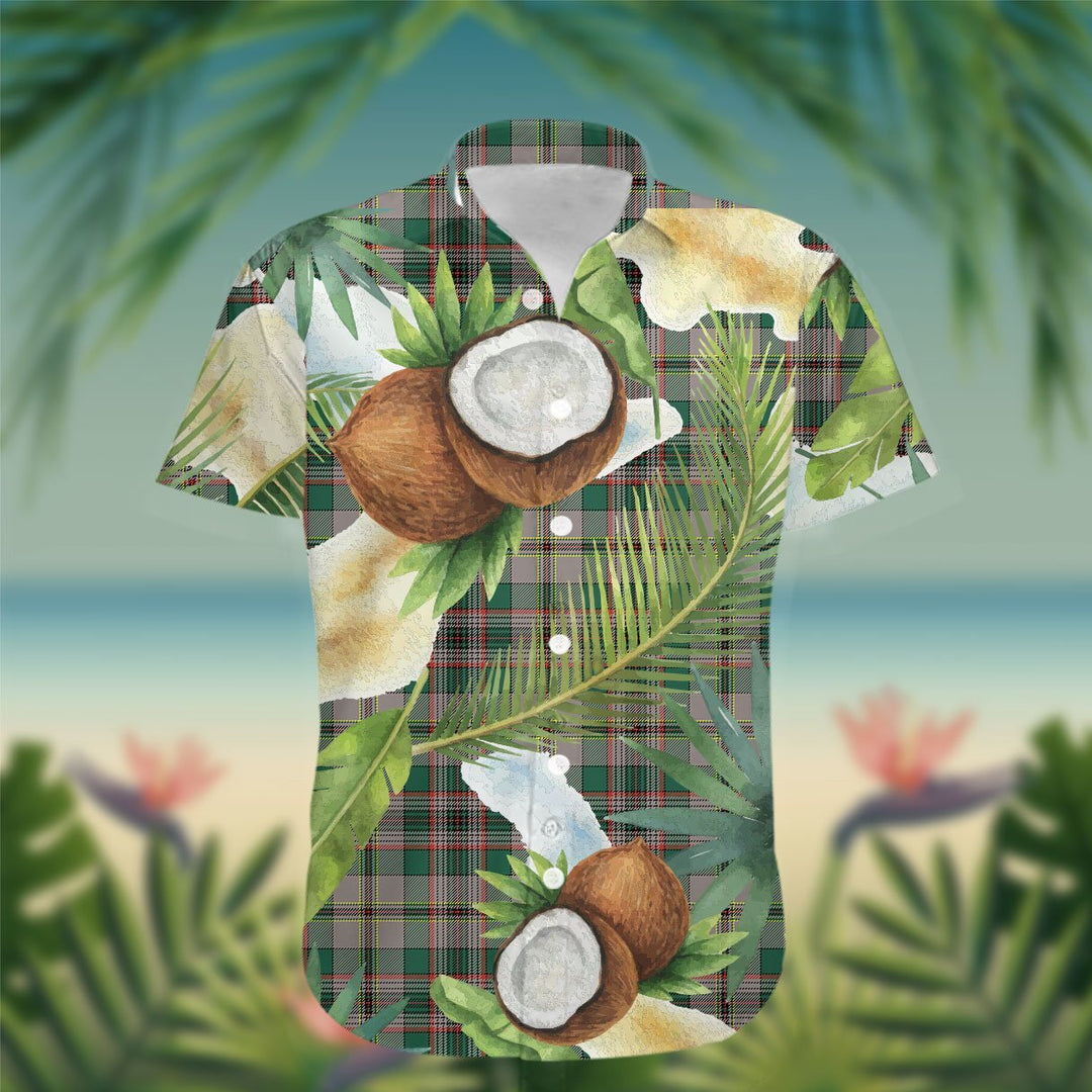 Craig Tartan Hawaiian Shirt Hibiscus, Coconut, Parrot, Pineapple - Tropical Garden Shirt