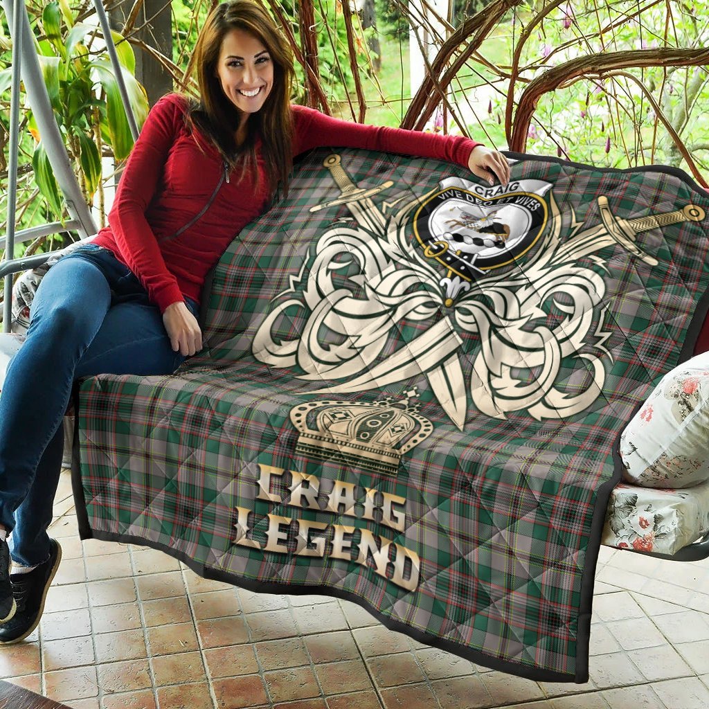 Craig Ancient Tartan Crest Legend Gold Royal Premium Quilt