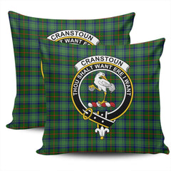 Scottish Cranstoun Tartan Crest Pillow Cover - Tartan Cushion Cover