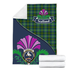 Cranstoun Tartan Crest Premium Blanket - Thistle Style