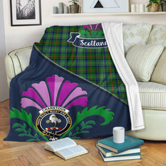 Cranstoun Tartan Crest Premium Blanket - Thistle Style