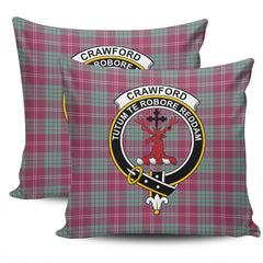 Scottish Crawford Ancient Tartan Crest Pillow Cover - Tartan Cushion Cover