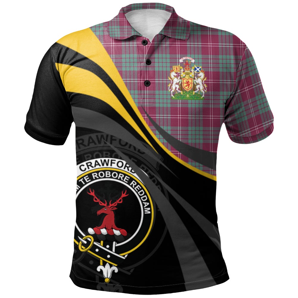 Crawford Ancient Tartan Polo Shirt - Royal Coat Of Arms Style