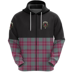 Crawford Ancient Clan Half Of Tartan Zipper Hoodie