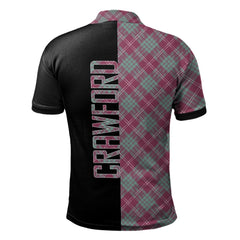 Crawford Ancient Tartan Polo Shirt Half of Me - Cross Style
