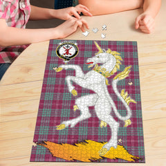 Crawford Ancient Tartan Crest Unicorn Scotland Jigsaw Puzzles