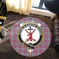 Crawford Ancient Tartan Crest Round Rug