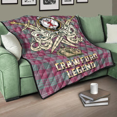 Crawford Ancient Tartan Crest Legend Gold Royal Premium Quilt