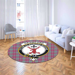 Crawford Ancient Tartan Crest Round Rug