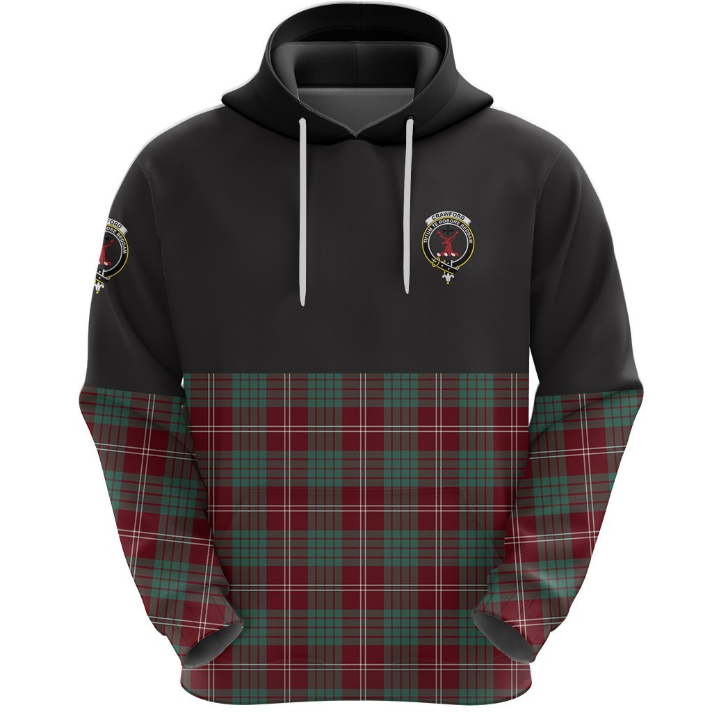 Crawford Modern Clan Half Of Tartan Hoodie