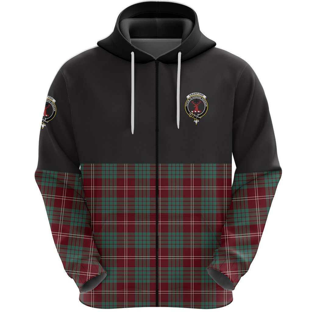 Crawford Modern Clan Half Of Tartan Zipper Hoodie