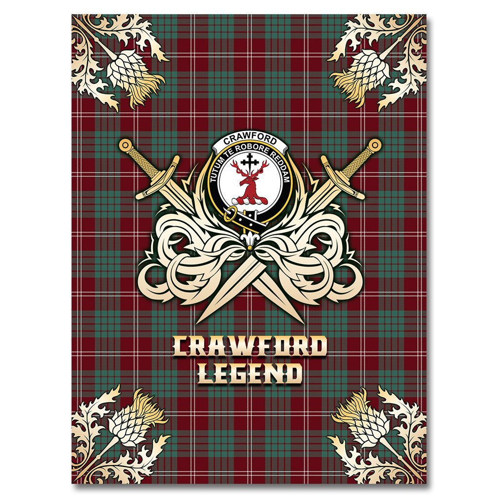Crawford Modern Tartan Gold Courage Symbol Blanket