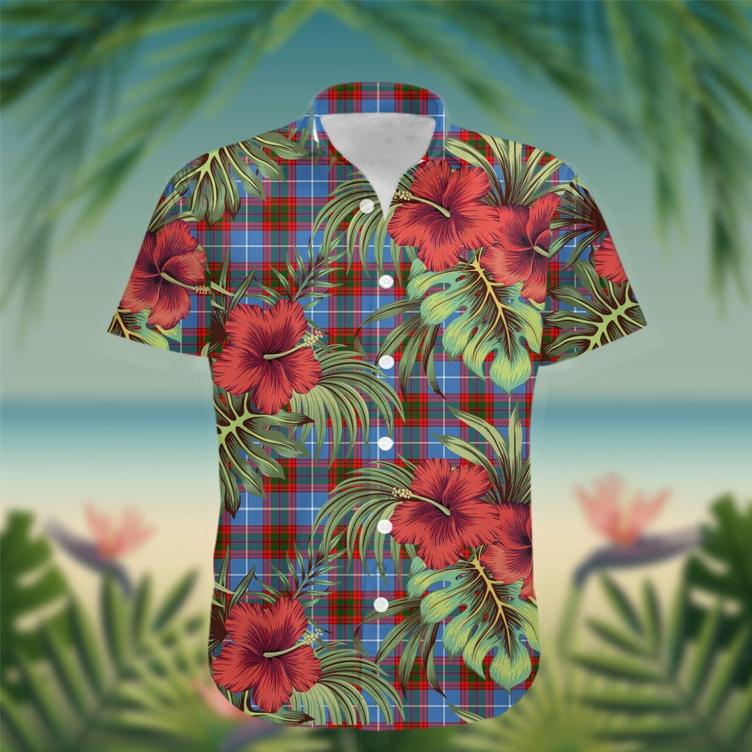 Crichton Tartan Hawaiian Shirt Hibiscus, Coconut, Parrot, Pineapple - Tropical Garden Shirt